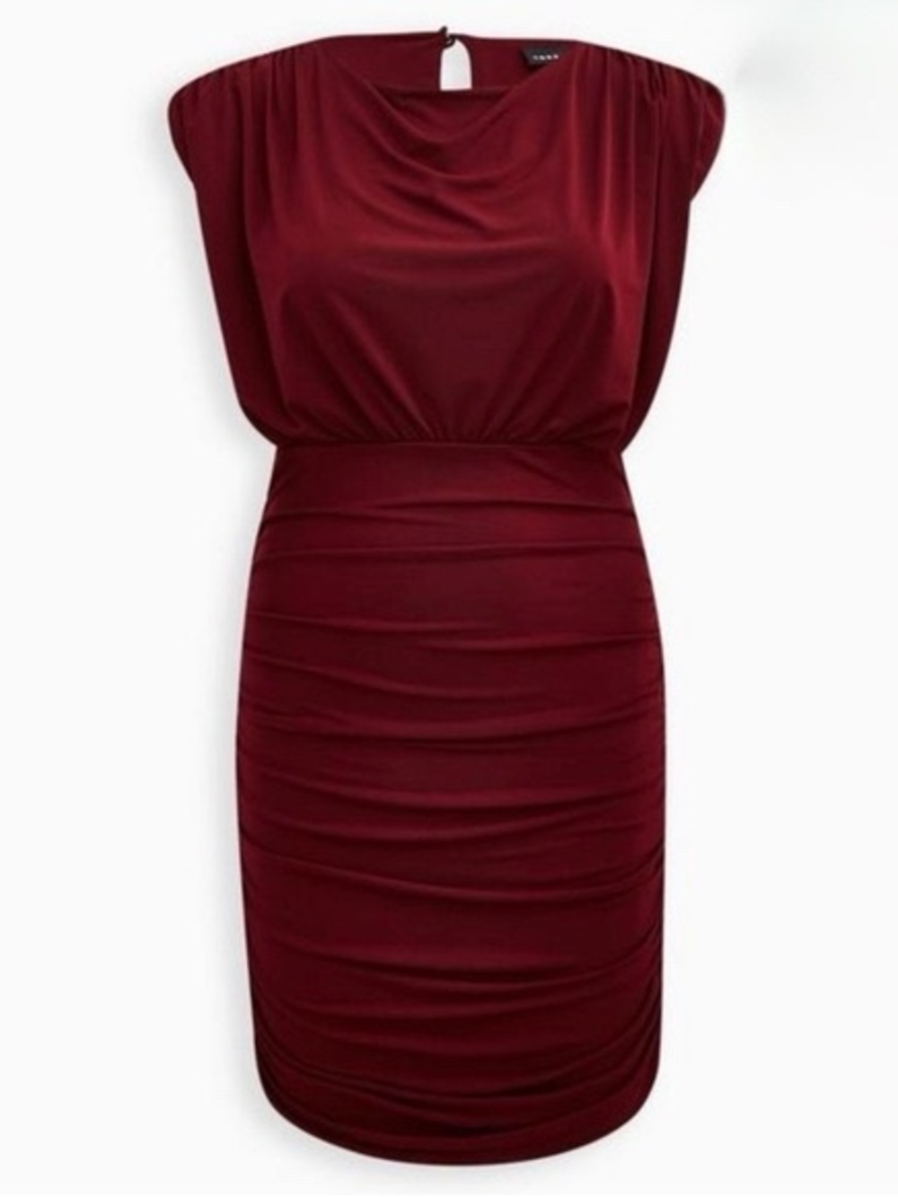 Torrid Burgundy Ruched Bodycon Dress Cocktail Studio Knit Size 00 NWT